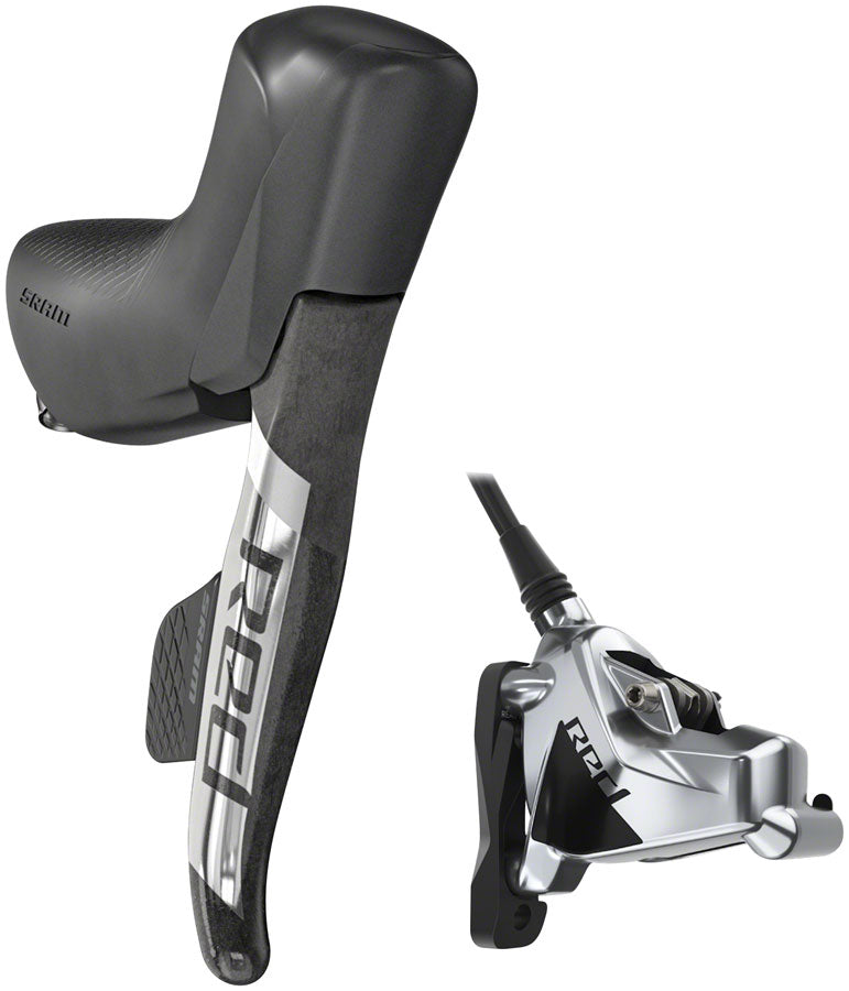 SRAM RED eTap AXS HRD Shift/Brake Lever and Hydraulic Disc Caliper - Right/Rear, Flat Mount, 20mm Offset, 1800mm Hose, Black/Silver, D1 - Beyond Aero