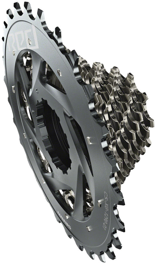 SRAM RED AXS XG-1290 Cassette - 12 Speed, 10-33t, Silver, For XDR Driver Body, D1 - Beyond Aero