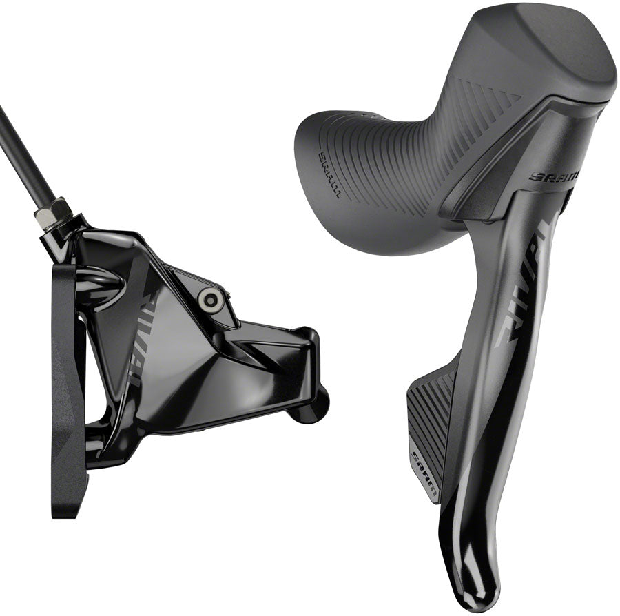 SRAM Rival eTap AXS HRD Shift/Brake Lever and Hydraulic Disc Caliper - Right/Rear, Flat Mount 20mm Offset, 1800mm Hose, Black, D1 - Beyond Aero